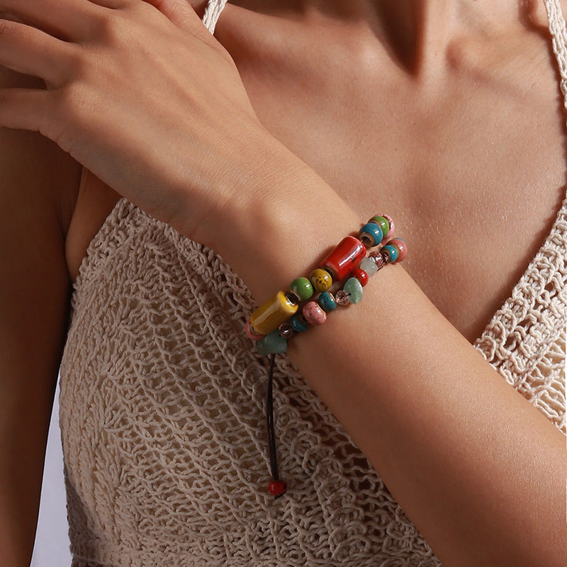 Wholesale Ceramic Adjustable Beaded Bracelet